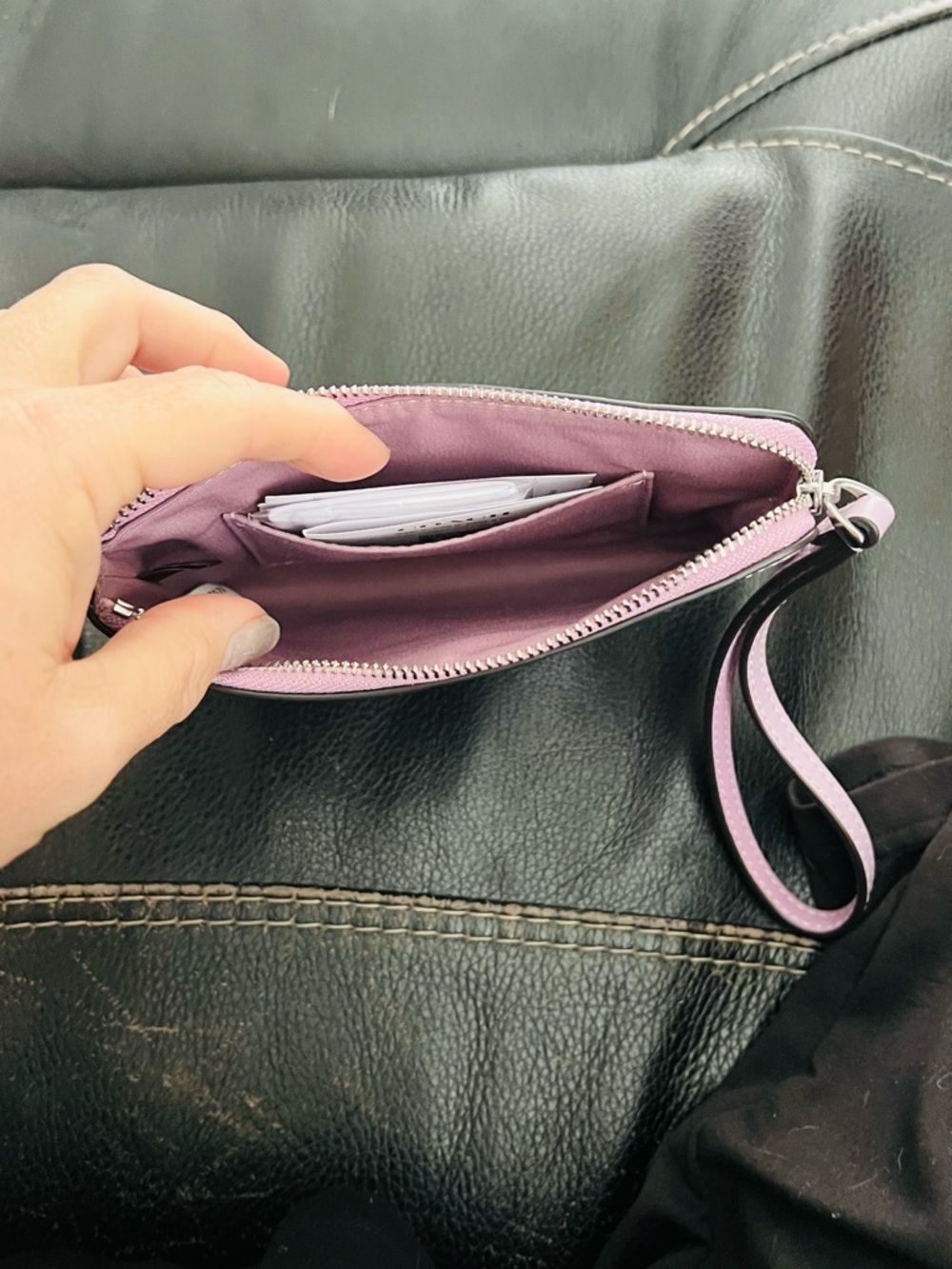 Coach Lavender Patent Leather Wristlet with Heart Charm - Picture 7 of 9